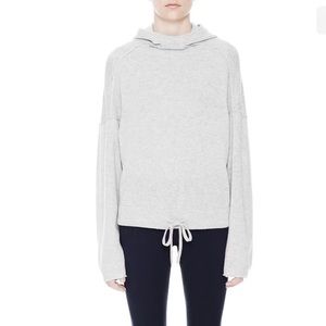 Helmut Lang Core Cashmere Drawstring Hoodie in Light Heather Grey sz S